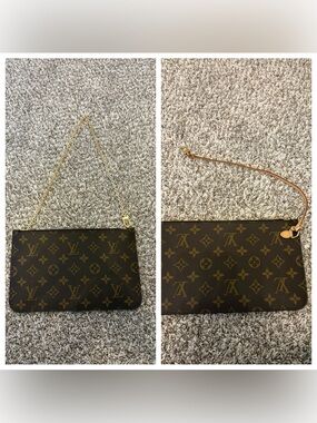 Like New No Flaws Louis Vuitton Monogram Neverfull MM Pouch With Conversion Kit!
